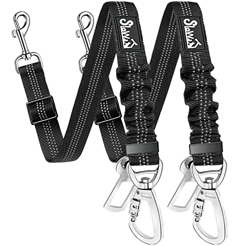 SlowTon Dog Seatbelt, 2 Pack Adjustable Heavy Duty Safety Dog Seat Belt