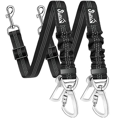 SlowTon Dog Seatbelt, 2 Pack Adjustable Heavy Duty Safety Dog Seat Belt
