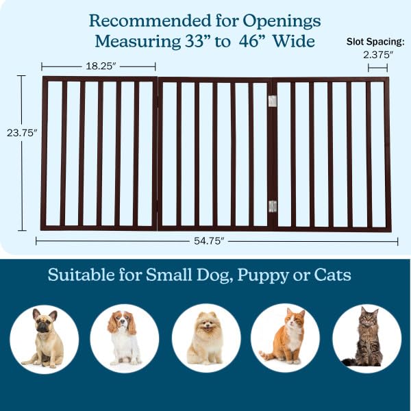 Freestanding Retractable Pet Gate for Doorways & Stairs