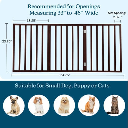 Freestanding Retractable Pet Gate for Doorways & Stairs