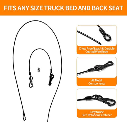 No-Chew Dog Car Seat Belt & Safety Restraint Tether Cable