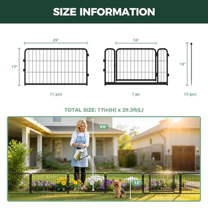 FXW No Dig Garden Fence, Outdoor for Yard