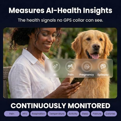 AI Dog Health Collar with Vital Signs, GPS & Vet Sharing