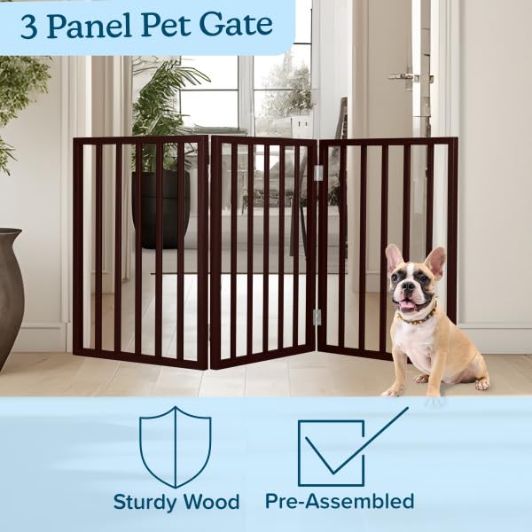 Freestanding Retractable Pet Gate for Doorways & Stairs