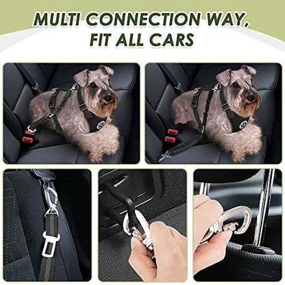 SlowTon Dog Seatbelt, 2 Pack Adjustable Heavy Duty Safety Dog Seat Belt
