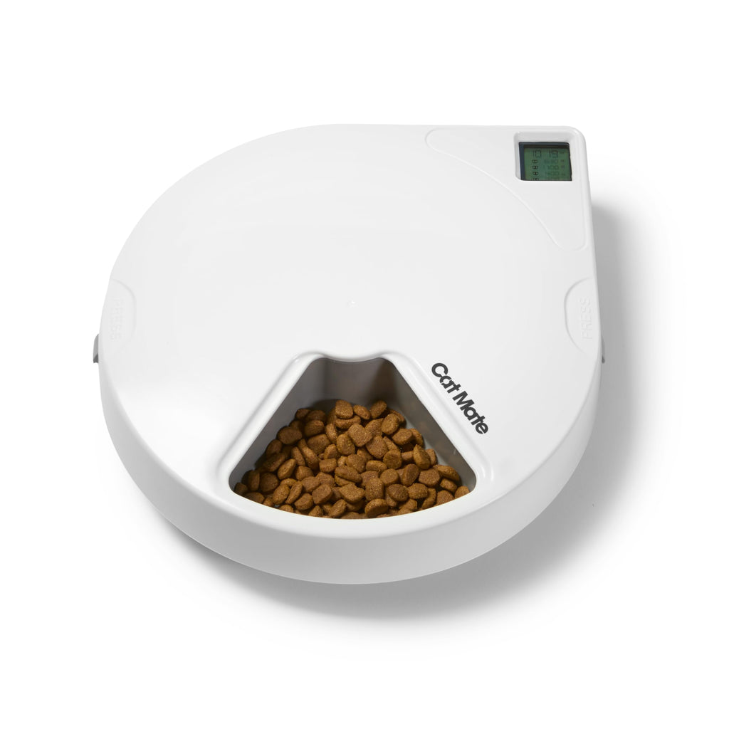 Cat Mate C500 Automatic 5 Bowl Digital Timer-Controlled Pet Feeder and Accessories