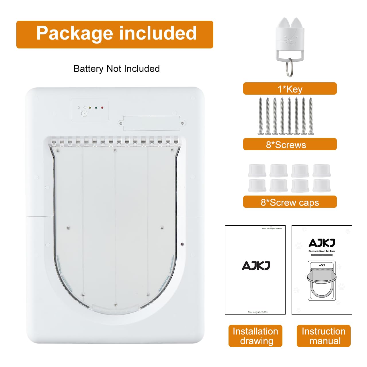 Smart Electronic Pet Door with 3 Modes & Sensor Key