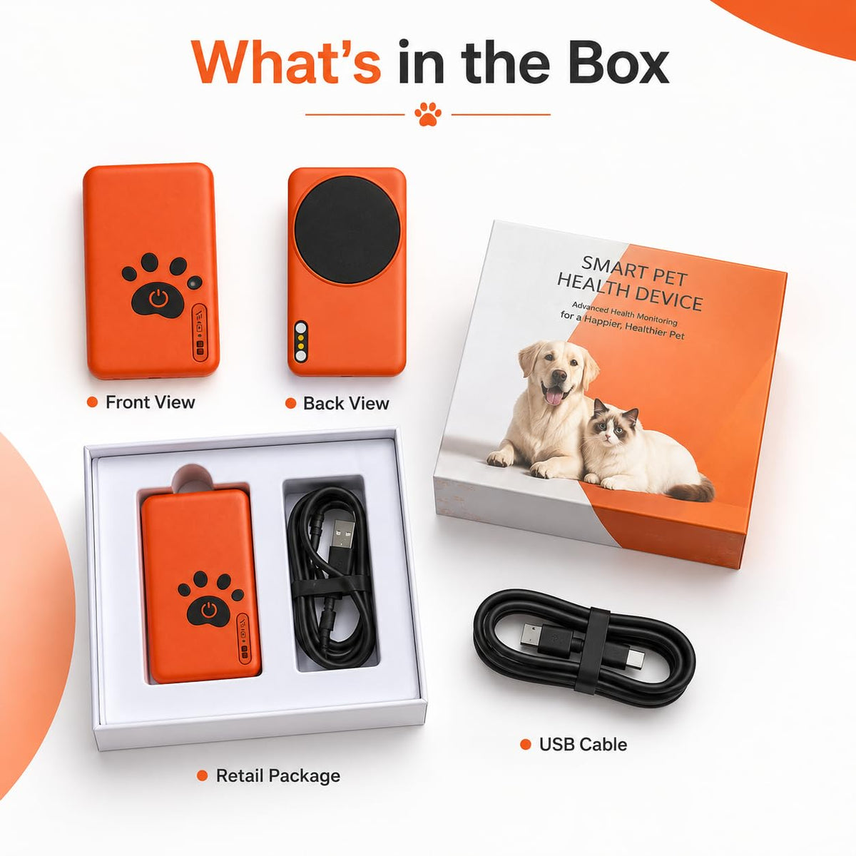 Smart Dog Health Monitoring Collar, Heart Rate, Respiratory & Activity Tracker with Wellness Insights, Waterproof Pet Collar with App(No Monthly fee)