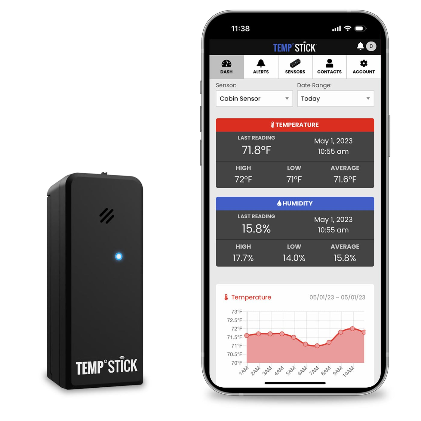 Wireless WiFi Temperature & Humidity Sensor with Remote Alerts