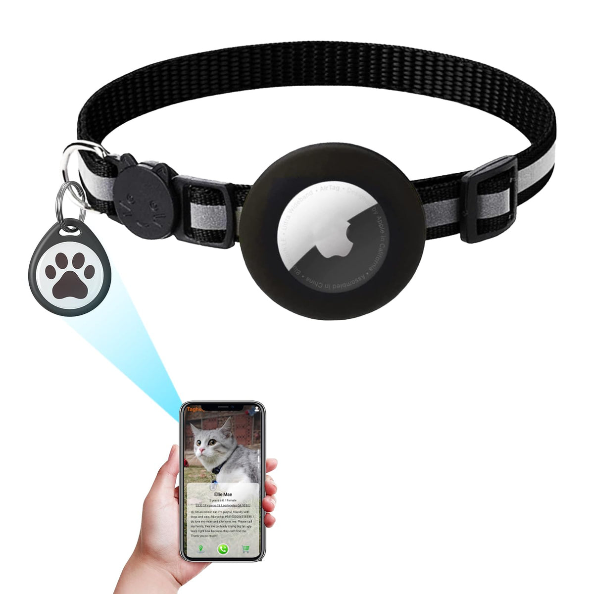 Reflective Cat Collar+cat tag