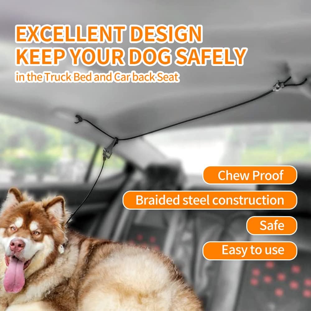No-Chew Dog Car Seat Belt & Safety Restraint Tether Cable