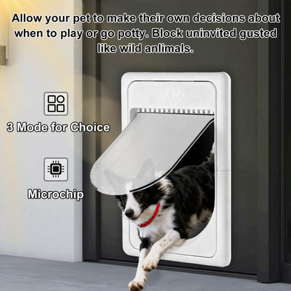 Smart Electronic Pet Door with 3 Modes & Sensor Key