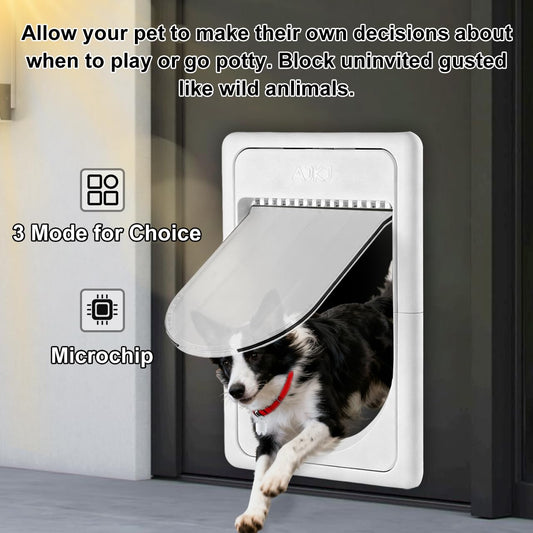 Smart Electronic Pet Door with 3 Modes & Sensor Key