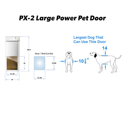 Automatic Electronic Pet Door for Large Dogs Up to 100 lb