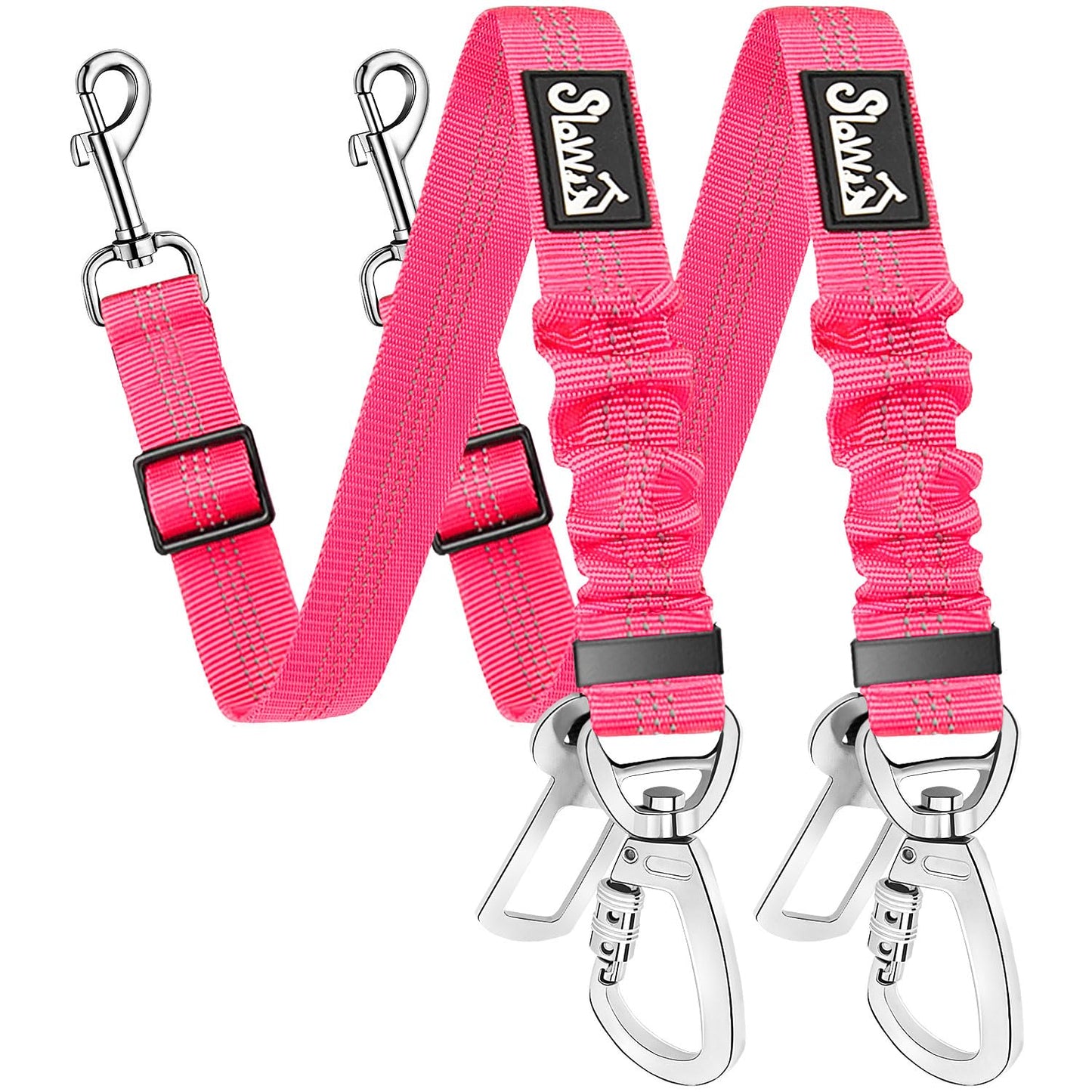SlowTon Dog Seatbelt, 2 Pack Adjustable Heavy Duty Safety Dog Seat Belt