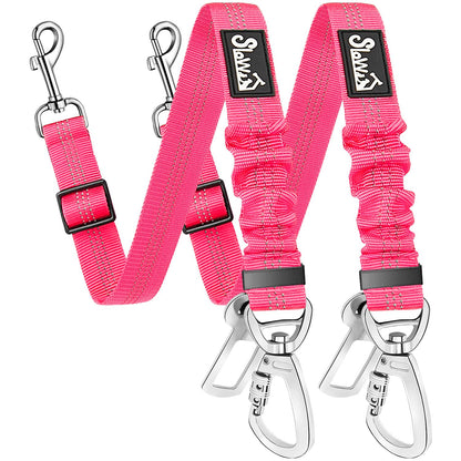 SlowTon Dog Seatbelt, 2 Pack Adjustable Heavy Duty Safety Dog Seat Belt