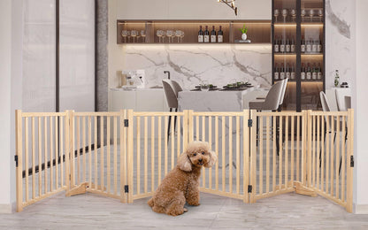 Wooden Freestanding Pet Gate for Doorways & Stairs