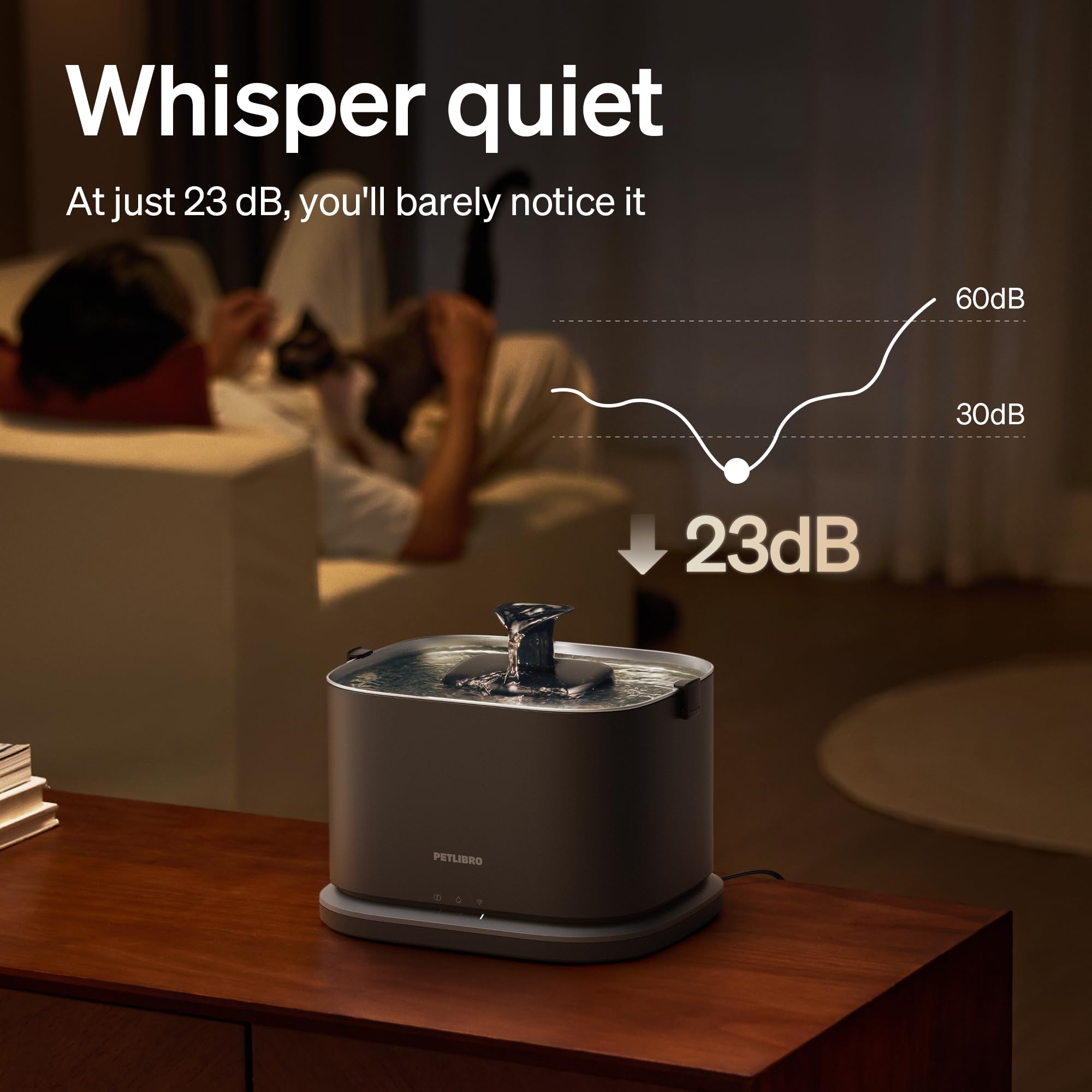 3L Smart Pet Water Fountain with Stainless Steel Tray & WiFi