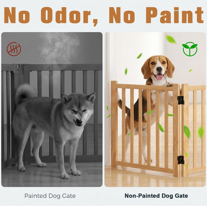Wooden Freestanding Pet Gate for Doorways & Stairs