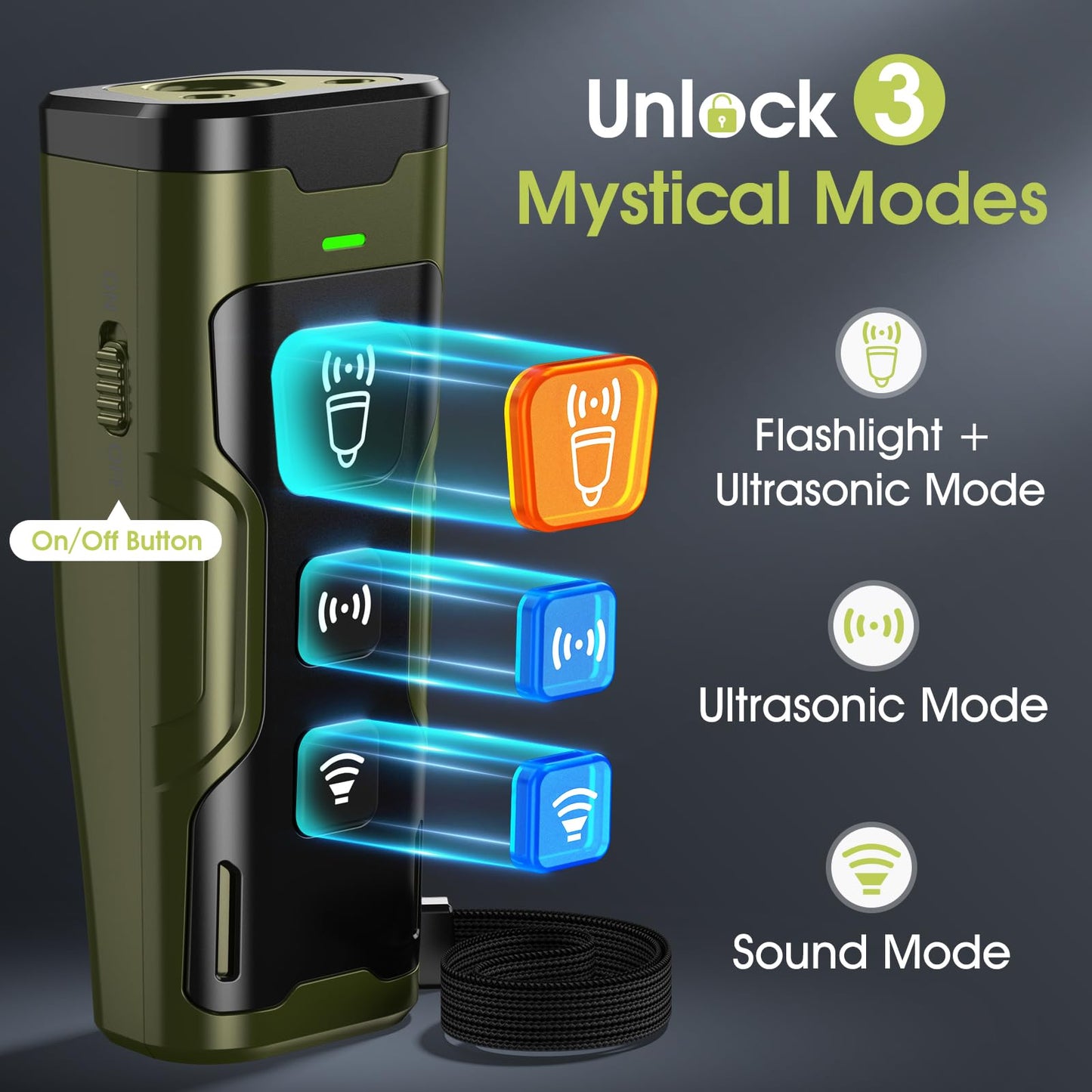 Ultrasonic Anti-Bark Device with 4 Modes & 50-Foot Range