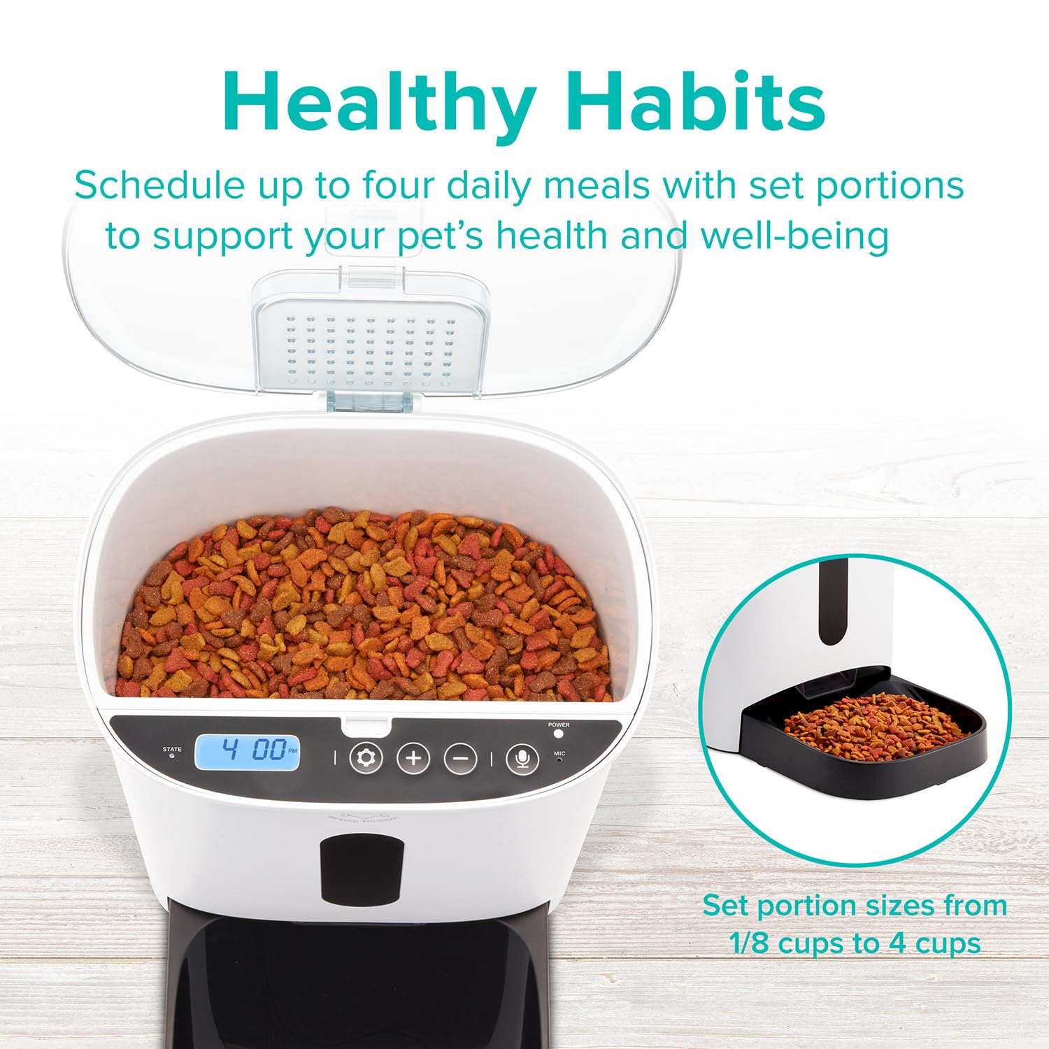 Automatic Pet Feeder with Portion Control & Voice Recording