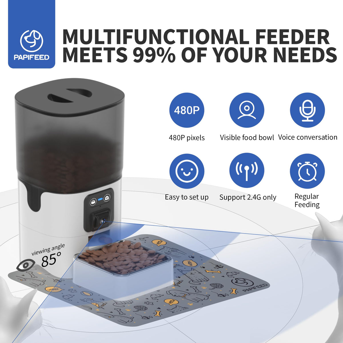 6L Smart Automatic Pet Feeder with Camera & WiFi App