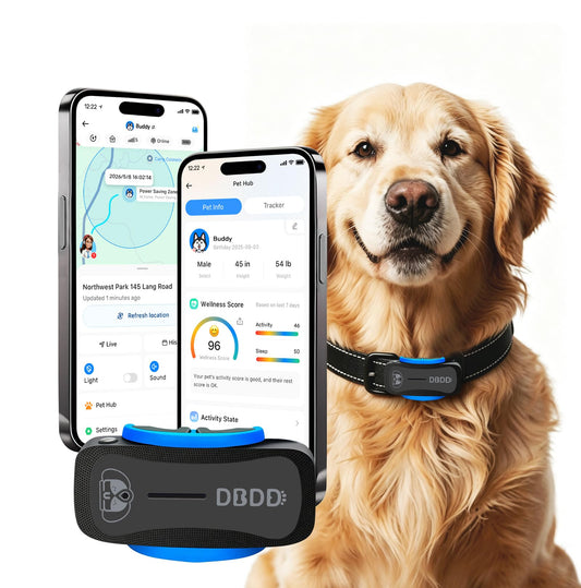 DBDD AI GPS Dog Tracker, Virtual Fence & AI Health Monitor, Waterproof