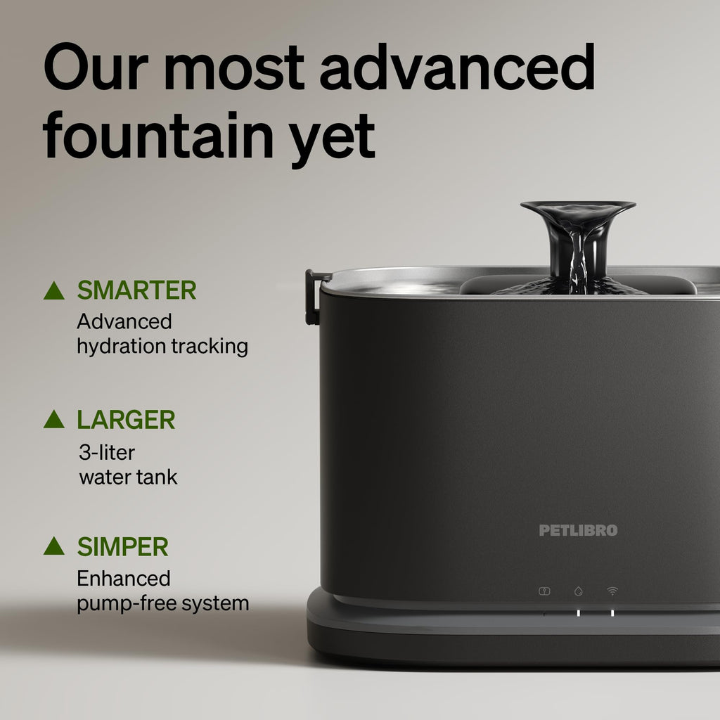 3L Smart Pet Water Fountain with Stainless Steel Tray & WiFi