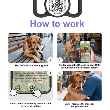 QR & NFC Pet ID Tag with Online Profile & Location Alerts