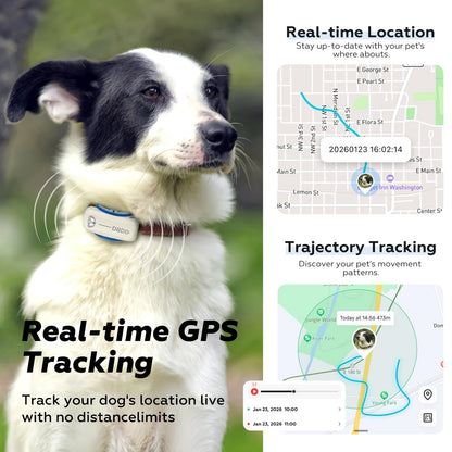AI Dog GPS Tracker with Virtual Fence & Health Monitoring