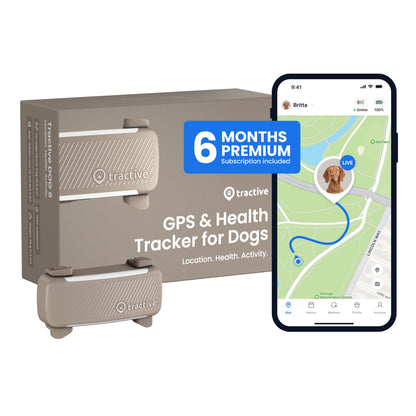 Tractive Smart Dog GPS Tracker | Live Pet Tracker with Virtual Fence | Vital Signs Monitoring of Heart & Respiratory Rate | Bark Monitoring | Dog Collar Attachment