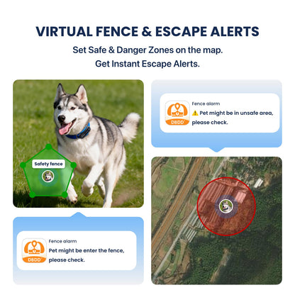 DBDD AI GPS Dog Tracker, Virtual Fence & AI Health Monitor, Waterproof