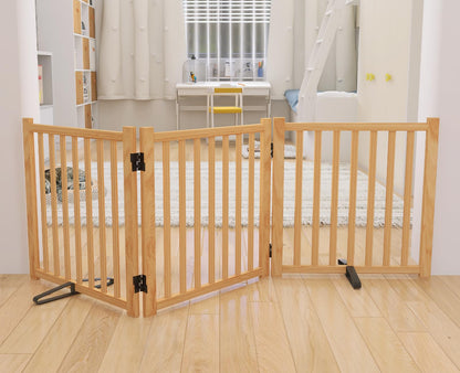 Wooden Freestanding Pet Gate for Doorways & Stairs