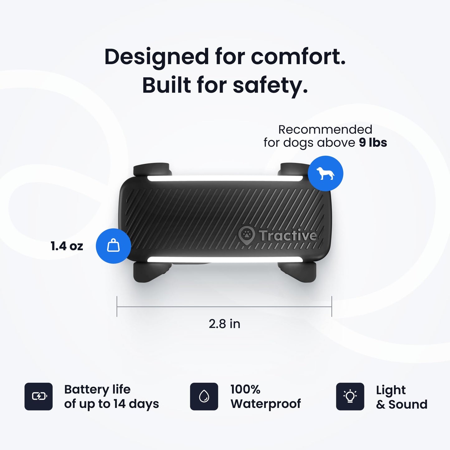Tractive Smart Dog GPS Tracker | Live Pet Tracker with Virtual Fence | Vital Signs Monitoring of Heart & Respiratory Rate | Bark Monitoring | Dog Collar Attachment