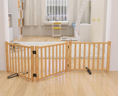Wooden Freestanding Pet Gate for Doorways & Stairs