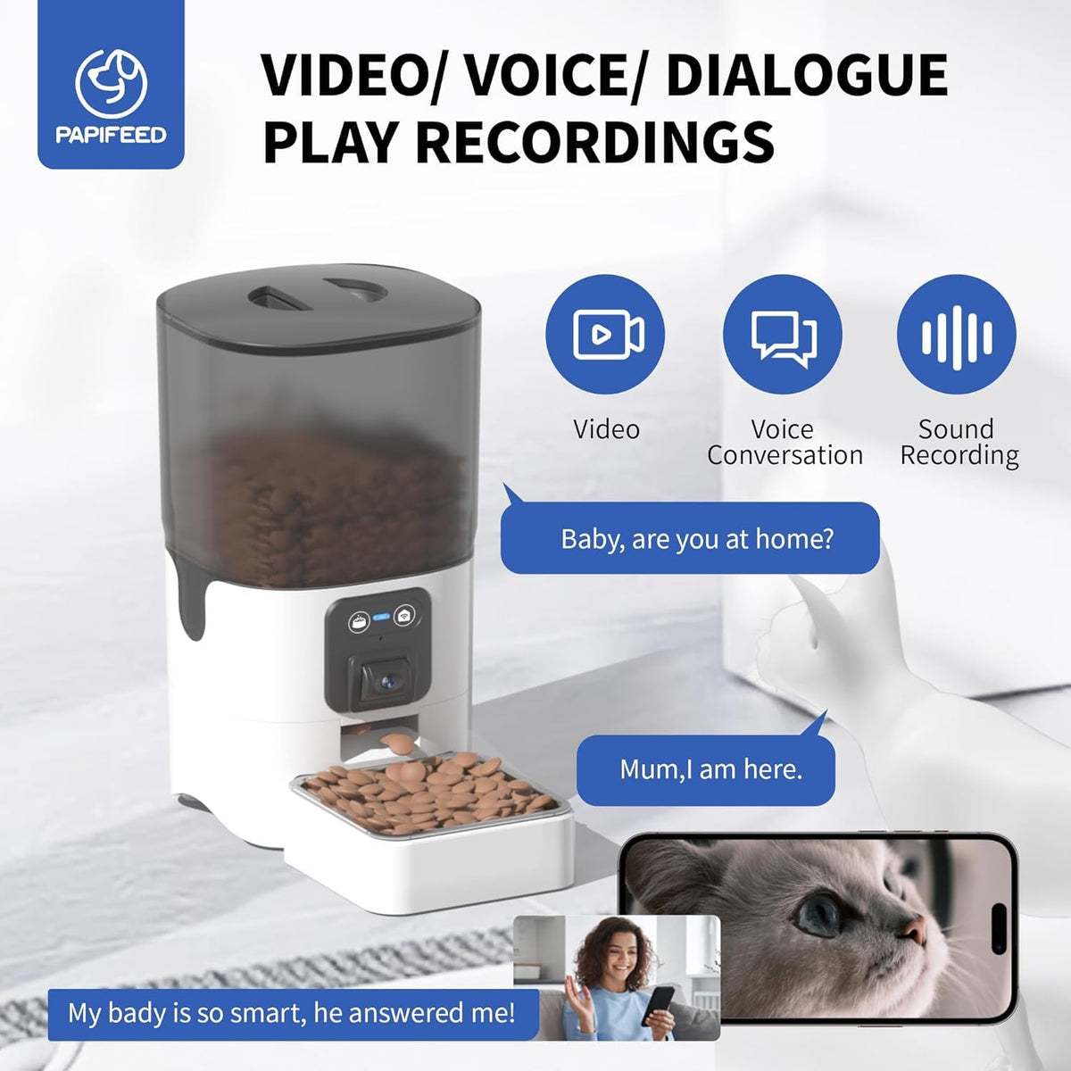 6L Smart Automatic Pet Feeder with Camera & WiFi App