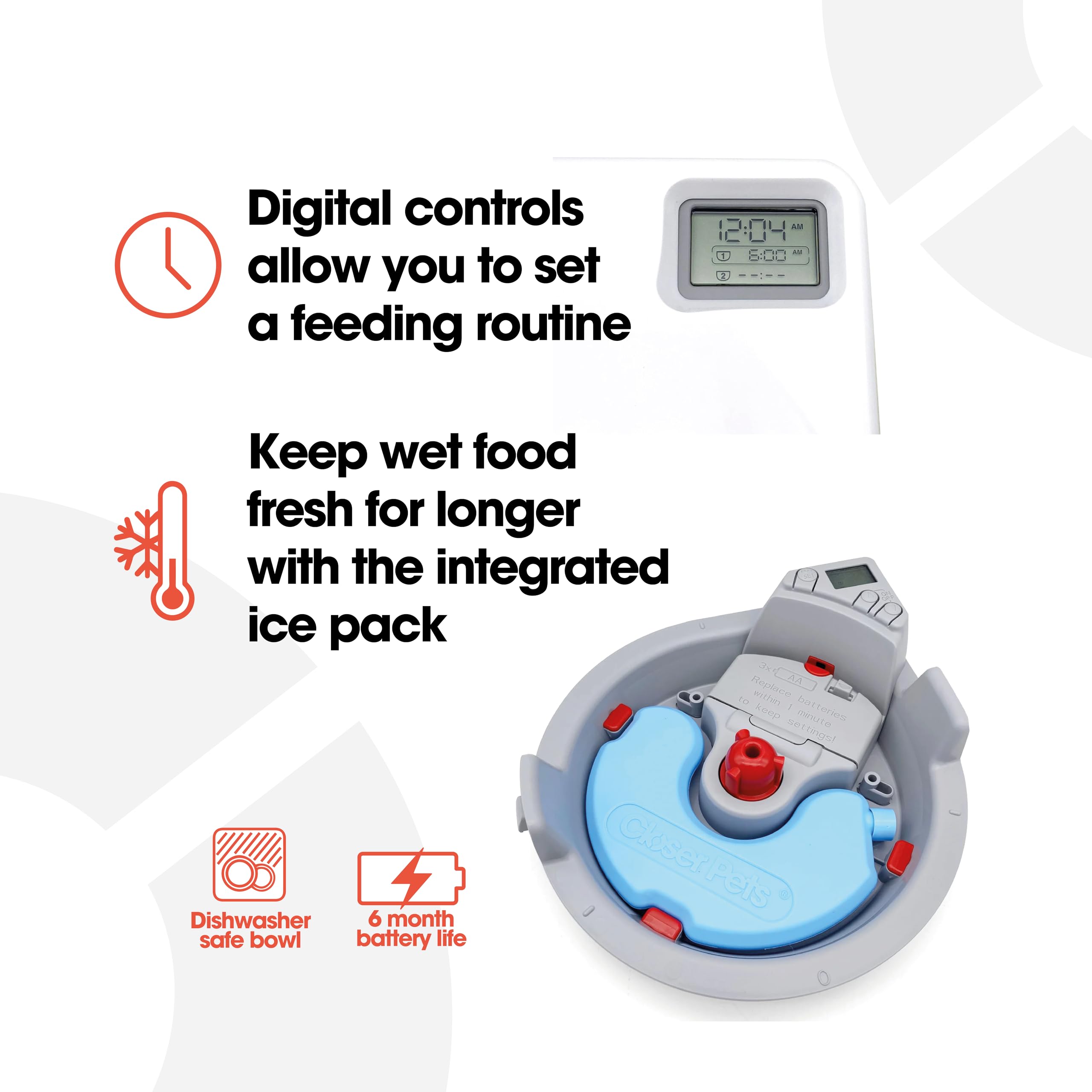 Automatic Digital Pet Feeder with Ice Pack for Cats & Dogs