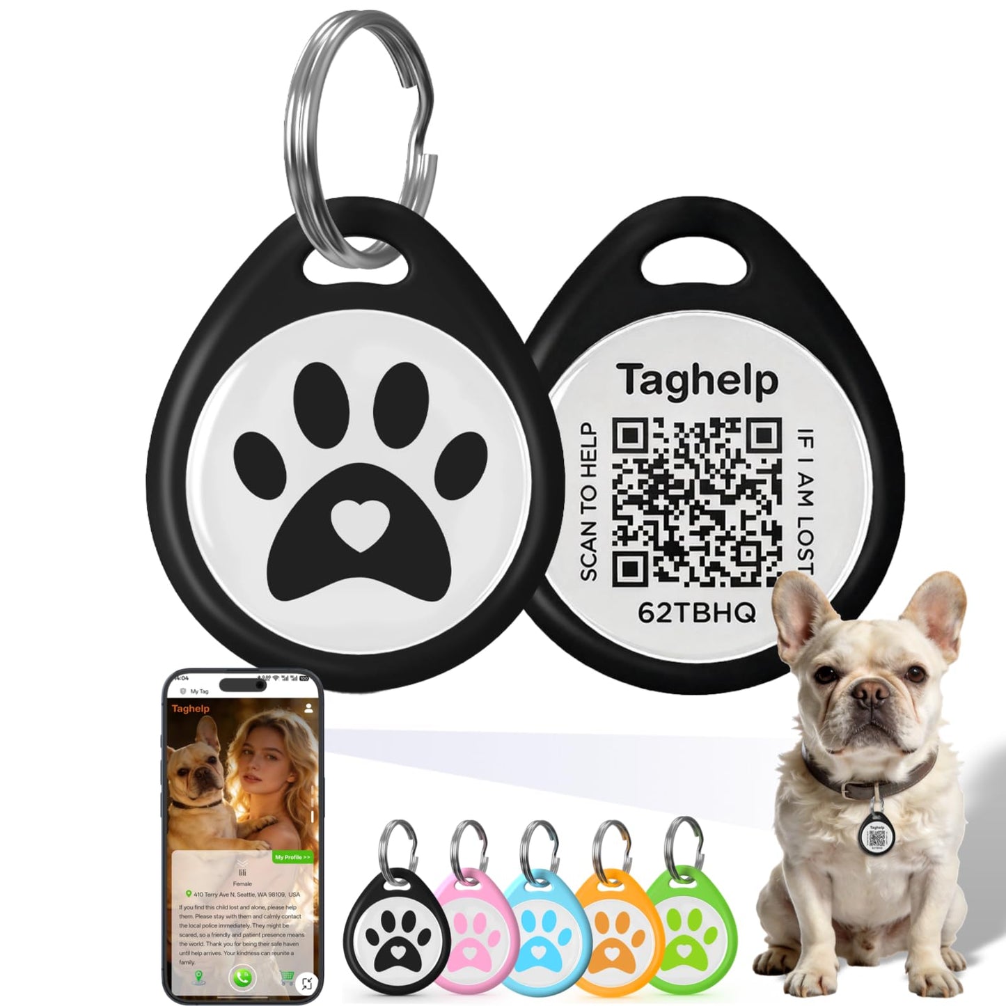 QR Code Pet ID Tag with Scan Alerts & Digital Profile