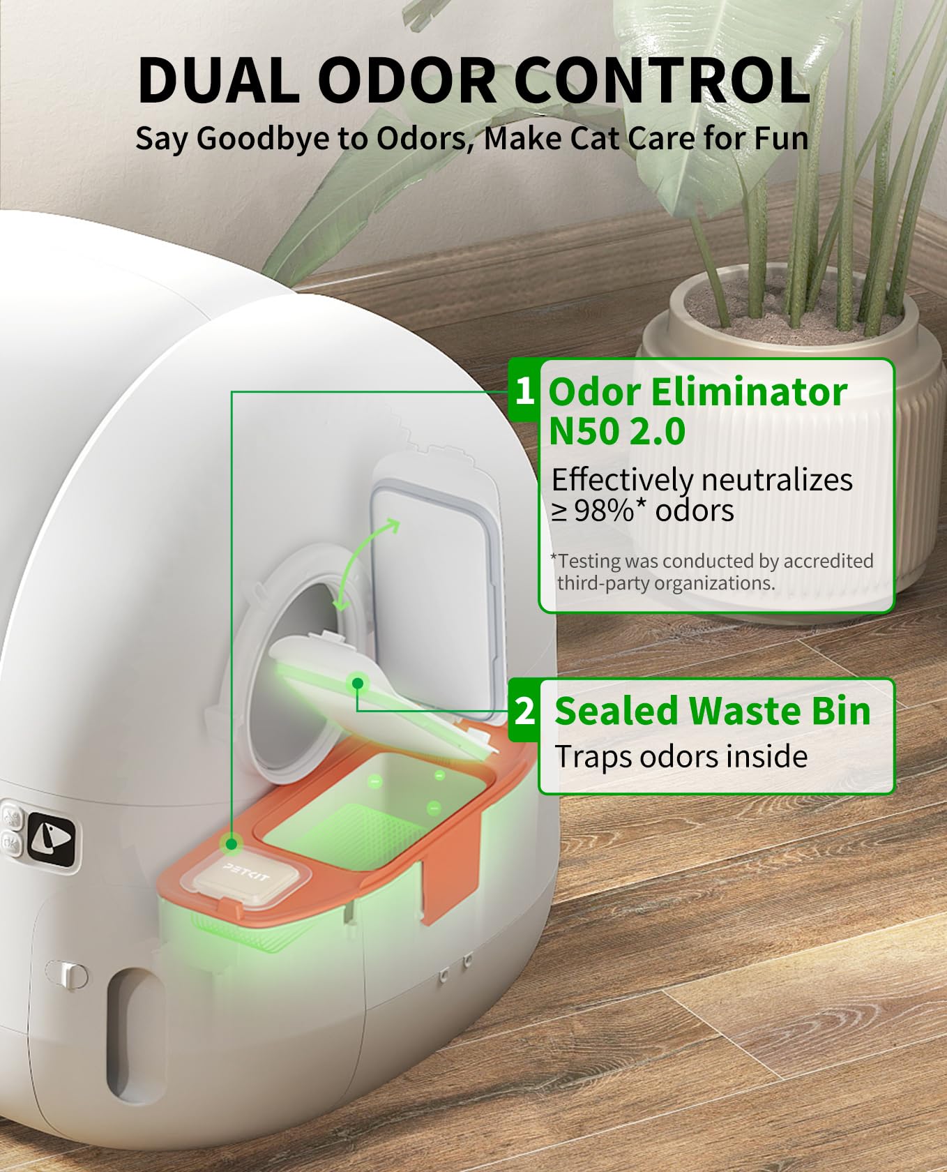 Smart Self-Cleaning Litter Box with App Control & Safety Sensors