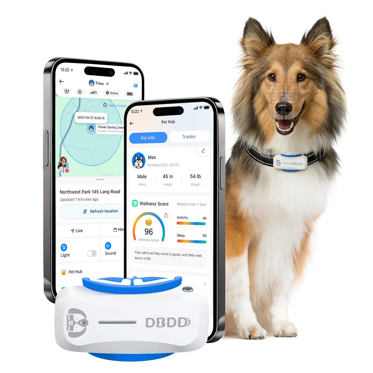 AI Dog GPS Tracker with Virtual Fence & Health Monitoring