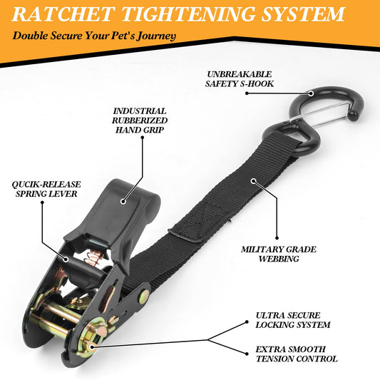 Adjustable Dual-Dog Vehicle Tether & Restraint System