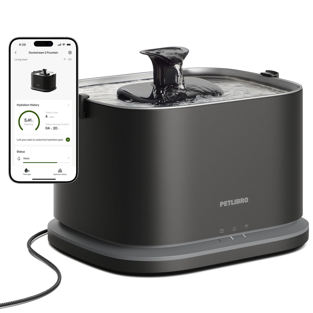 3L Smart Pet Water Fountain with Stainless Steel Tray & WiFi