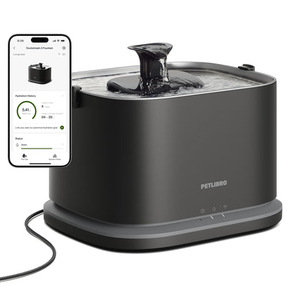 3L Smart Pet Water Fountain with Stainless Steel Tray & WiFi