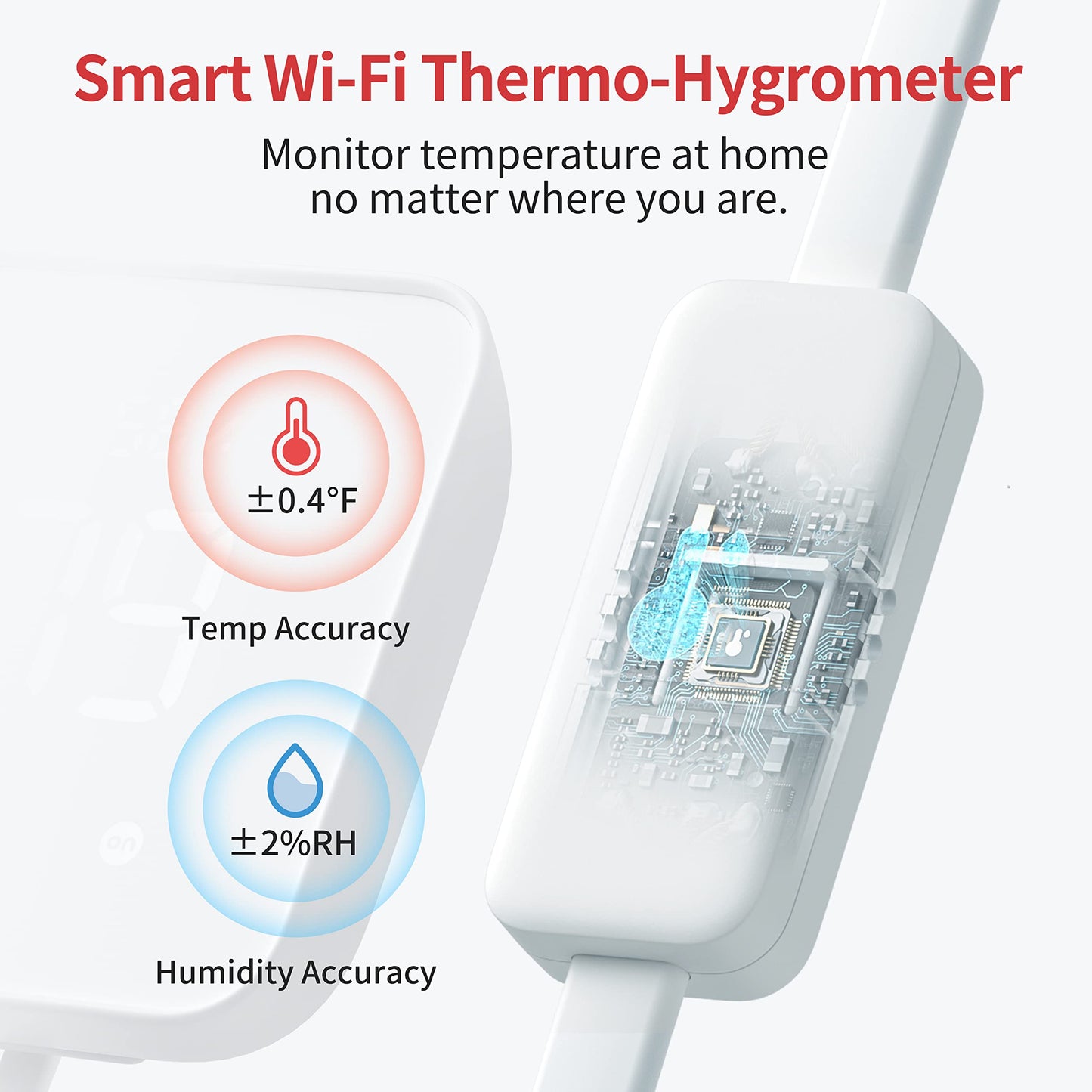 Smart WiFi Temperature & Humidity Hub with Light Sensor