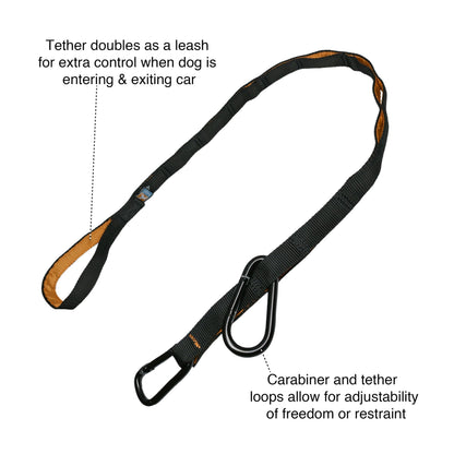 Kurgo Auto Zip Line, Backseat Zipline Harness Tether for Car Travel