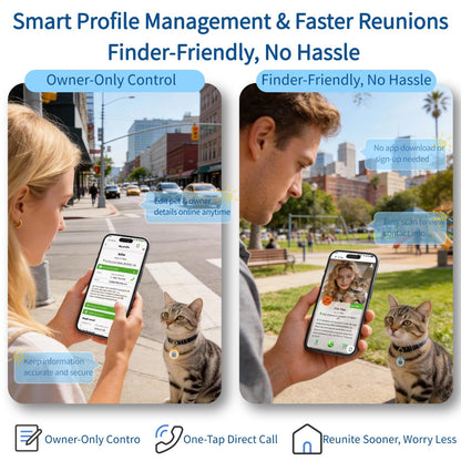 QR Code Pet ID Tag with Scan Alerts & Digital Profile