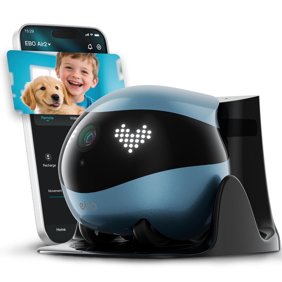 2K Smart Pet Camera Robot with Two-Way Talk & Night Vision