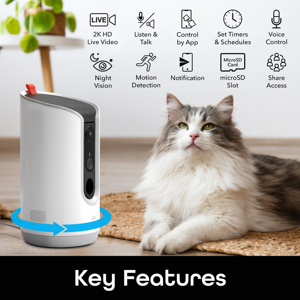 Geeni Pet Treat Dispenser with Camera for Automatic Cat and Dog Feeding