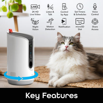 Geeni Pet Treat Dispenser with Camera for Automatic Cat and Dog Feeding