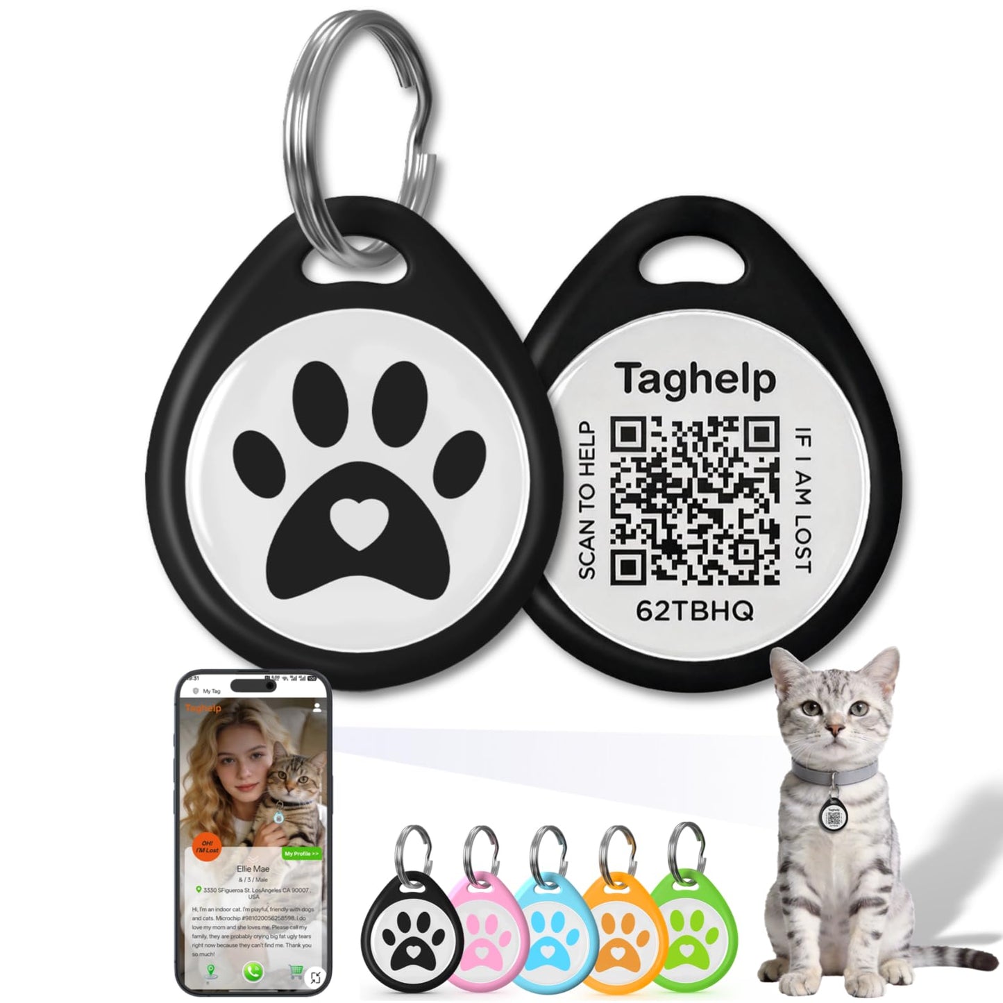 QR Code Pet ID Tag with Scan Alerts & Digital Profile